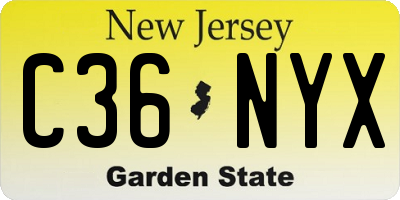NJ license plate C36NYX