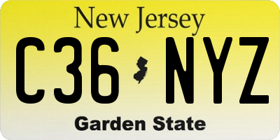 NJ license plate C36NYZ