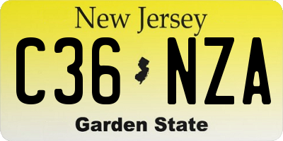 NJ license plate C36NZA