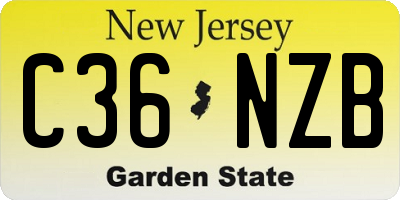 NJ license plate C36NZB