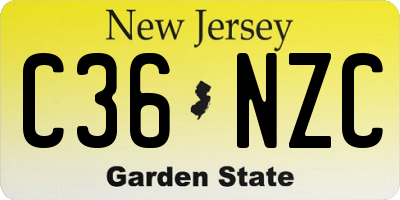 NJ license plate C36NZC