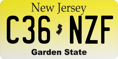 NJ license plate C36NZF