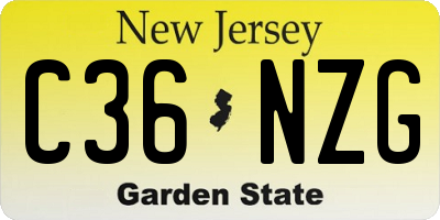 NJ license plate C36NZG