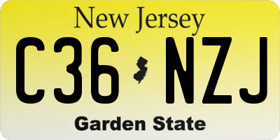 NJ license plate C36NZJ