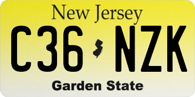NJ license plate C36NZK