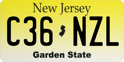 NJ license plate C36NZL