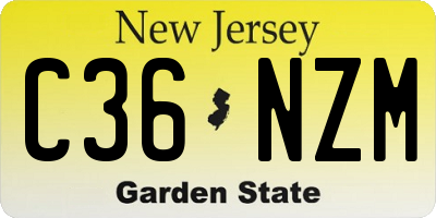 NJ license plate C36NZM
