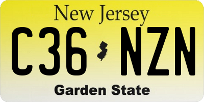 NJ license plate C36NZN