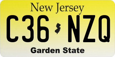 NJ license plate C36NZQ