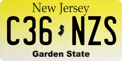 NJ license plate C36NZS