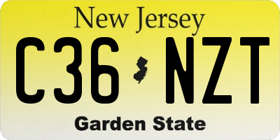 NJ license plate C36NZT