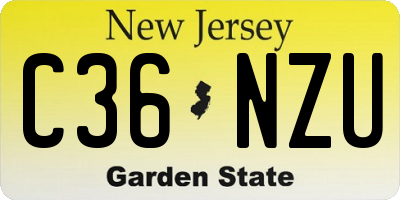 NJ license plate C36NZU