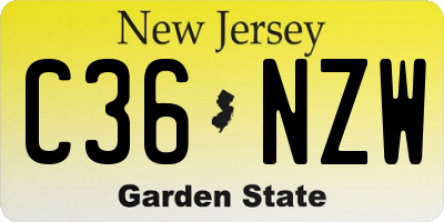NJ license plate C36NZW