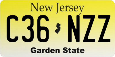 NJ license plate C36NZZ