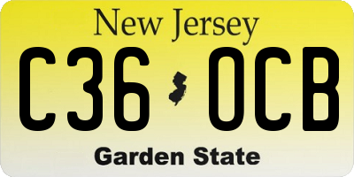 NJ license plate C36OCB