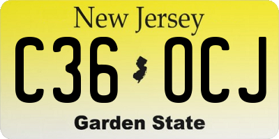 NJ license plate C36OCJ