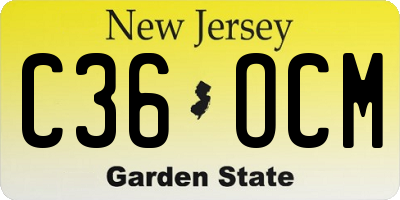 NJ license plate C36OCM
