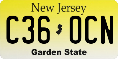 NJ license plate C36OCN