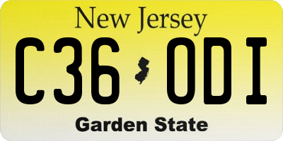 NJ license plate C36ODI