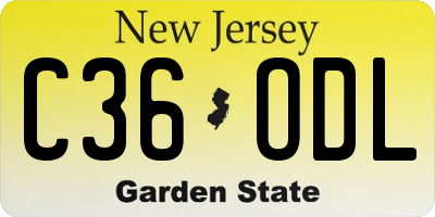 NJ license plate C36ODL