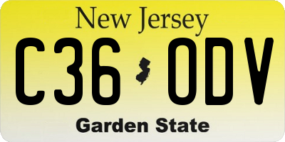 NJ license plate C36ODV