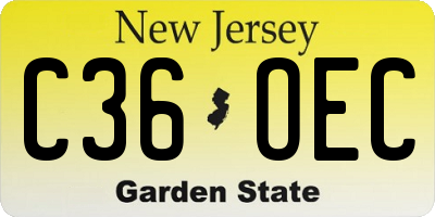 NJ license plate C36OEC