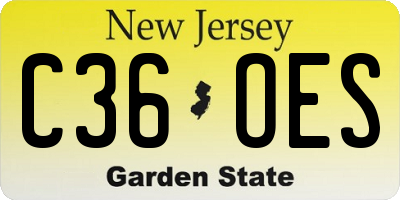 NJ license plate C36OES