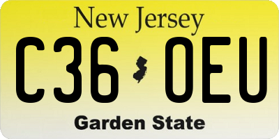 NJ license plate C36OEU