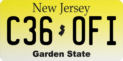 NJ license plate C36OFI