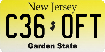NJ license plate C36OFT