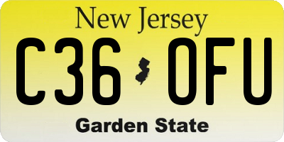 NJ license plate C36OFU