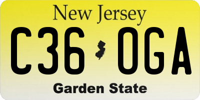NJ license plate C36OGA