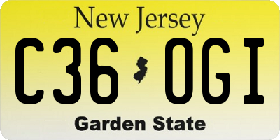 NJ license plate C36OGI
