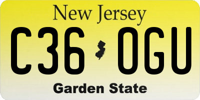 NJ license plate C36OGU