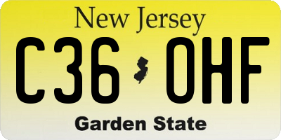 NJ license plate C36OHF