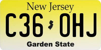 NJ license plate C36OHJ