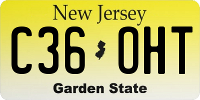 NJ license plate C36OHT