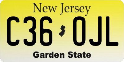 NJ license plate C36OJL