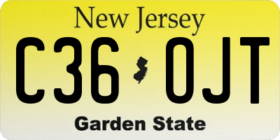 NJ license plate C36OJT