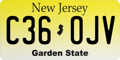 NJ license plate C36OJV