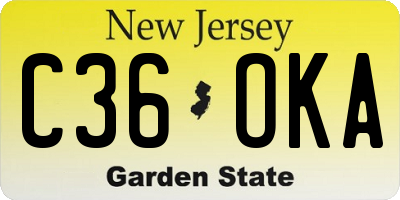 NJ license plate C36OKA