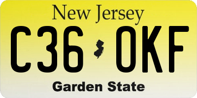 NJ license plate C36OKF