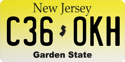 NJ license plate C36OKH