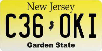 NJ license plate C36OKI