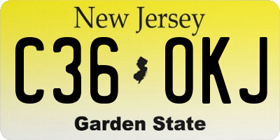 NJ license plate C36OKJ