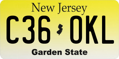 NJ license plate C36OKL