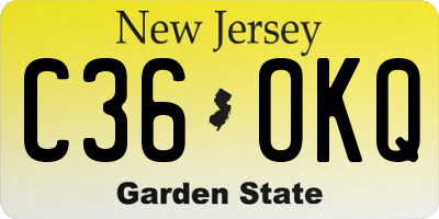 NJ license plate C36OKQ