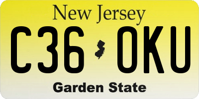 NJ license plate C36OKU
