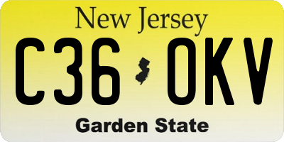 NJ license plate C36OKV