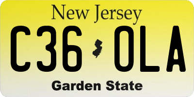 NJ license plate C36OLA